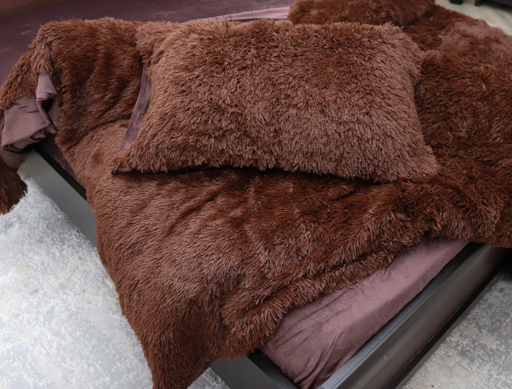 Евро-макси набор постельного белья 200*230 Плюш Травка №EL-04 Черешенка™