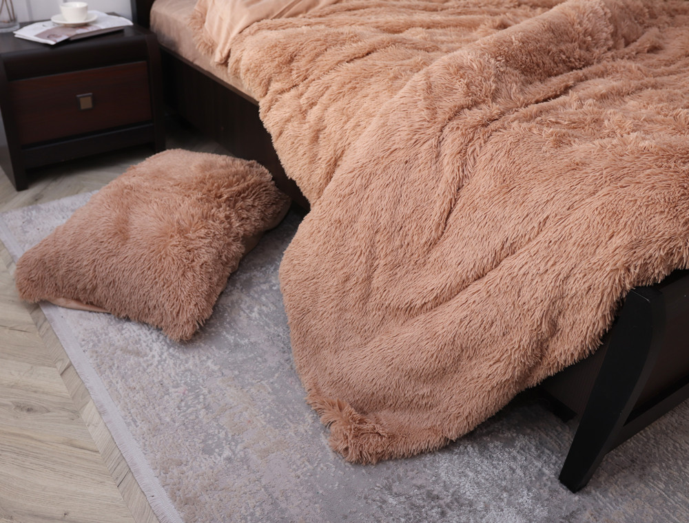 Евро-макси набор постельного белья 200*230 Плюш Травка №EL-08 Черешенка™