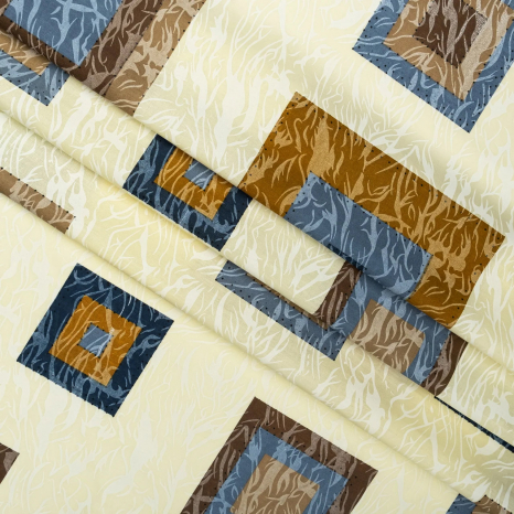 Тканина для постільної білизни Бязь "Gold" "Площа вітряного Бризу" GLL8928brown-blue