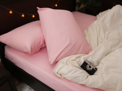 Сімейний набір однотонної постільної білизни із Бязі "Gold" №151560AB Черешенка™