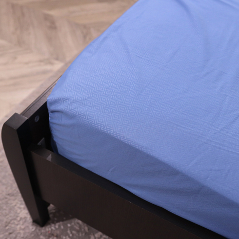 Простирадло на резинці (140*200*25) блакитний орнамент №2318