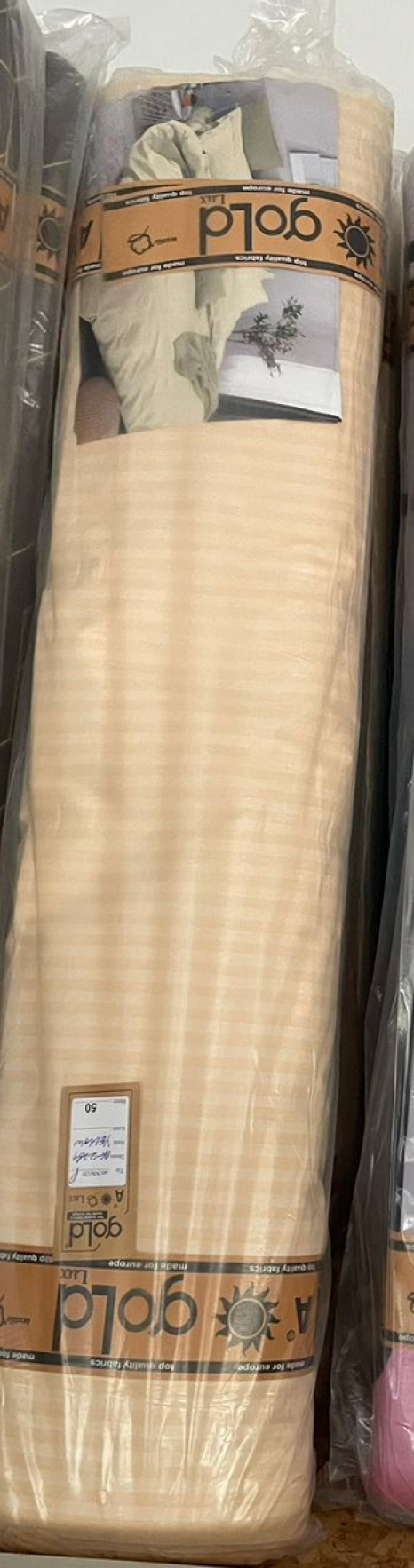 Ткань для постельного белья Бязь "Gold" Lux в полоску GLS226-1yellow (50м)