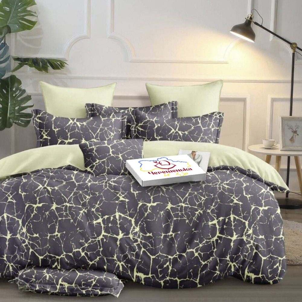 Тканина для постільної білизни Бязь "Gold" Lux GL50965green (A+B) - (50м+50м)