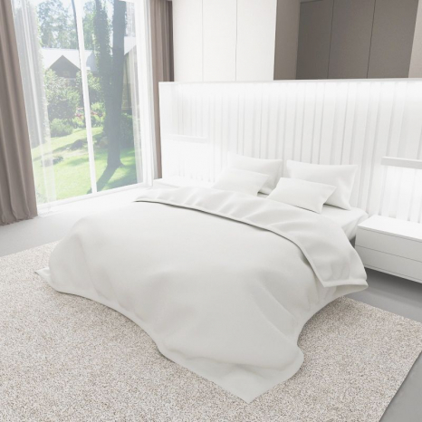 Тканина для постільної білизни Сатин однотонна White (50м)