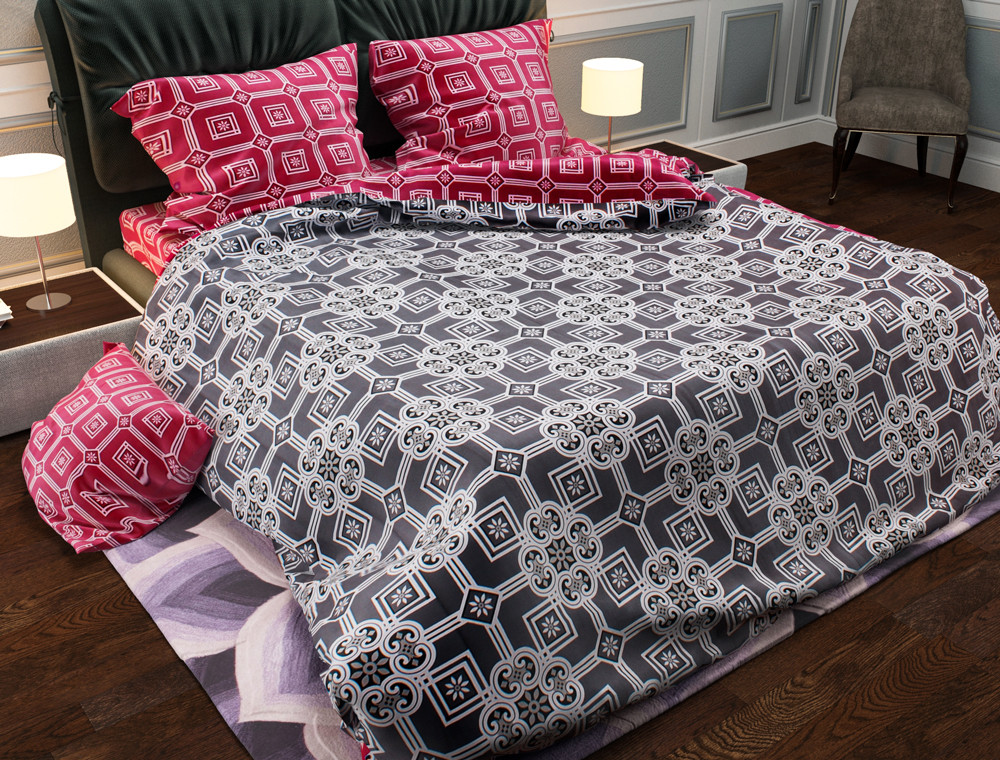 Сімейний набір постільної білизни із Бязі "Gold" №151313AB Черешенка™