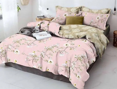 Євро-максі набір постільної білизни 200*220 із Бязі "Gold" з простирадлом на резинці №14238AB Черешенка™