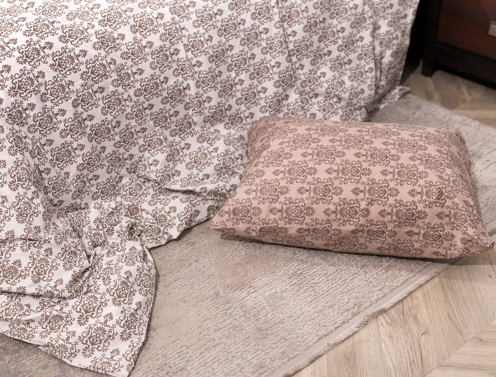 Двоспальний набір постільної білизни 180*220 із Бязі "Gold" з простирадлом на резинці №145147AB Черешенка™