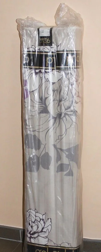 Тканина для постільної білизни Бязь "Gold" Lux "Квітковий принт (крупний, сірий)"  GL954