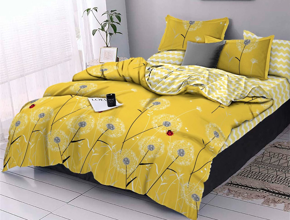 Ткань для постельного белья Бязь "Gold" Lux "Летнее красочное настроение - оранжевое" GL1524 (A+B) - (50м+50м)