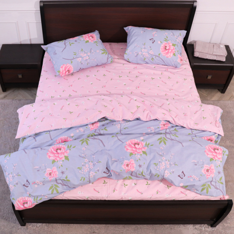 Двоспальний набір постільної білизни 180*220 із Бязі "Gold" №153120АВ Черешенка™