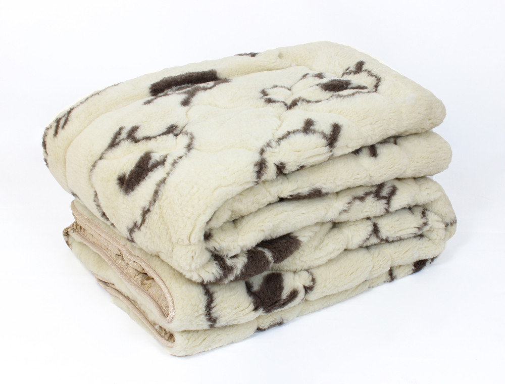 Двоспальна ковдра-плед шерсть мериноса №42004