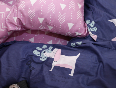 Полуторный набор постельного белья 150*220 из Сатина №784AB Черешенка™