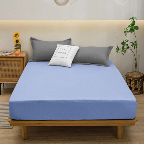 Простирадло на резинці (160*200*25) світло-блакитне №1064