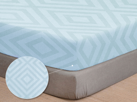 Простирадло на резинці (180*200*25) ромб блакитний №146