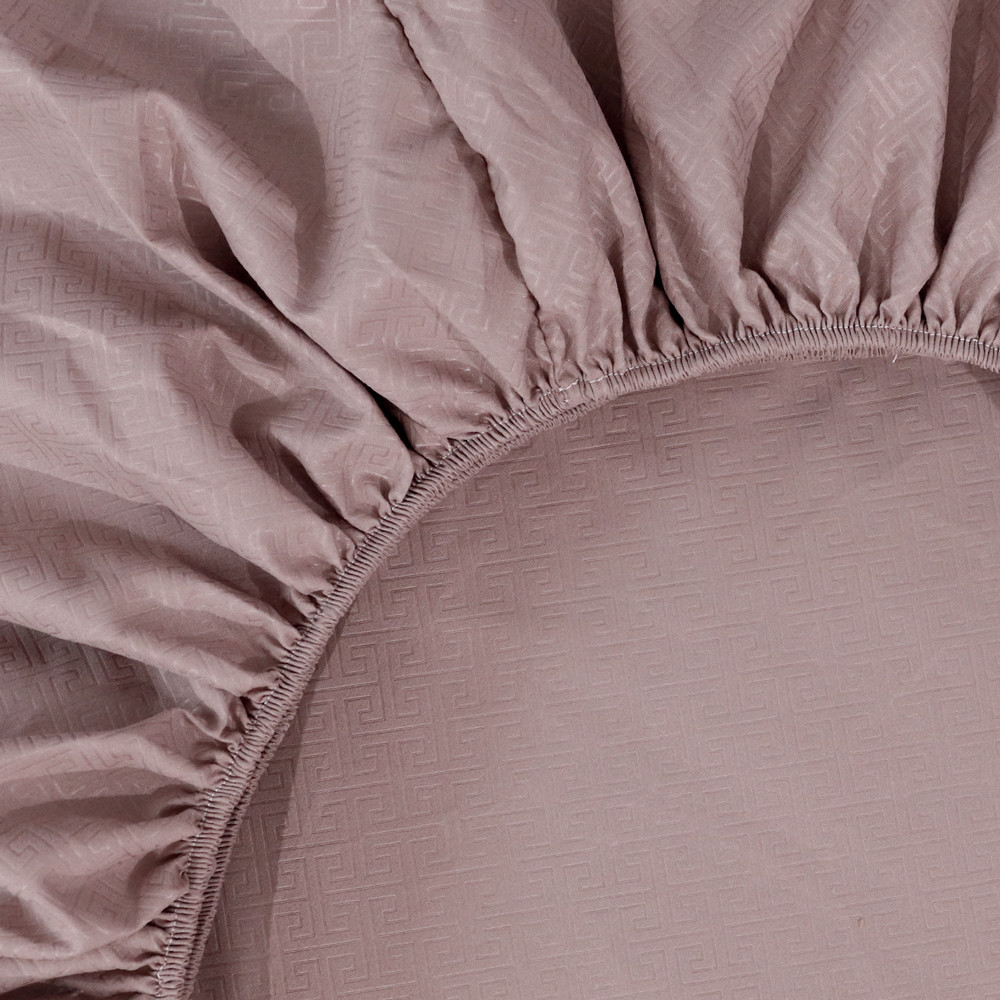 Простынь на резинке (120*200*25) коричневая с орнаментом №1318