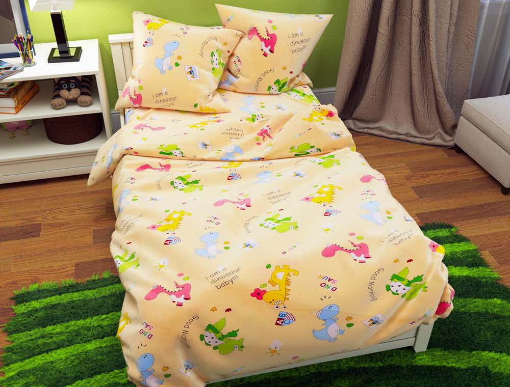 Полуторний набір постільної білизни 150*220 із Бязі "Gold" №167582 Черешенка™