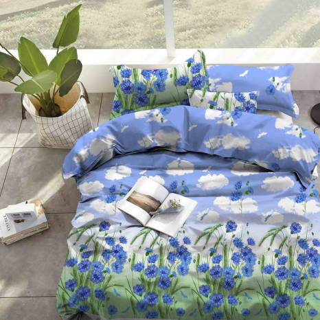 Тканина для постільної білизни Бязь "Gold" "Волошкове поле" GLL9809original