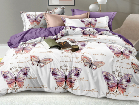 Полуторный набор постельного белья 150*220 из Сатина №824AB Черешенка™