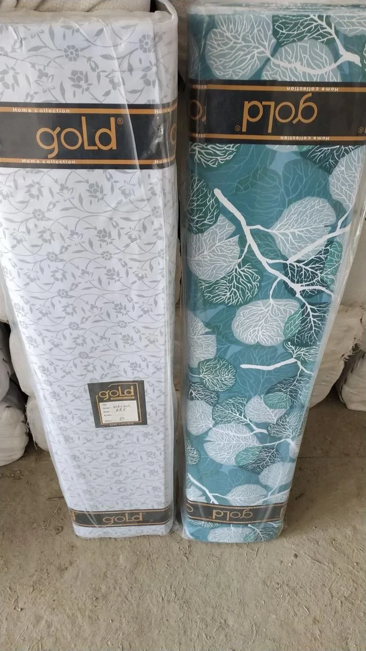 Тканина для постільної білизни Бязь "Gold" Lux "Квітковий абстрактний (бірюзовий)" GL1317 (A+B) - (50м+50м).