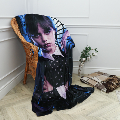 Плед с 3D-принтом 135*160 "Уэнздей" №20222345