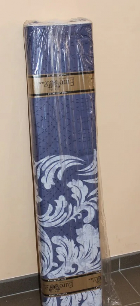 Ткань для постельного белья Бязь "Gold" Lux "Синий вензель с завитками" GL842