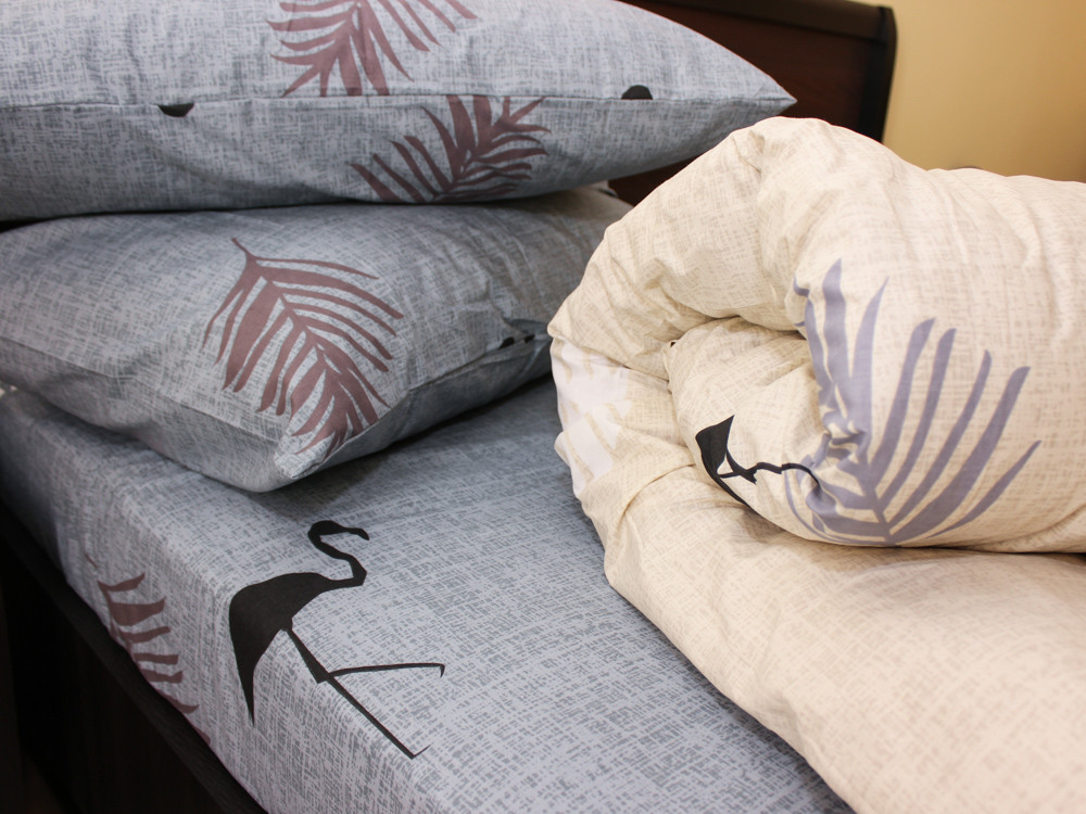 Полуторний набір постільної білизни 150*220 із Бязі "Gold" №154151AB Черешенка™