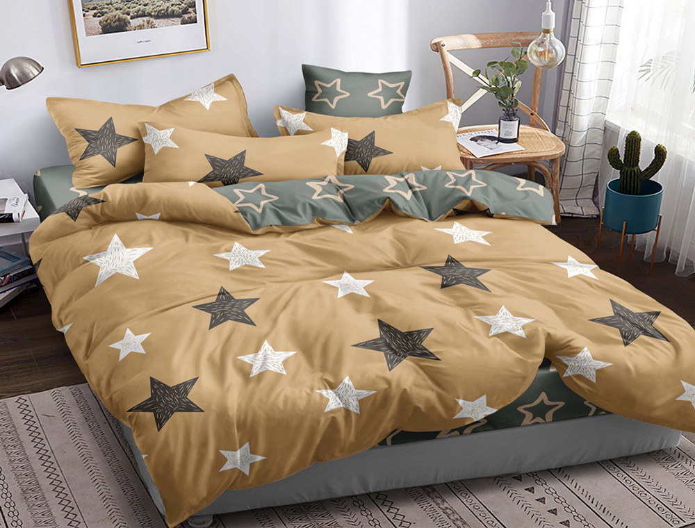 Евро макси набор постельного белья 200*220 из Сатина №1082AB Черешенка™