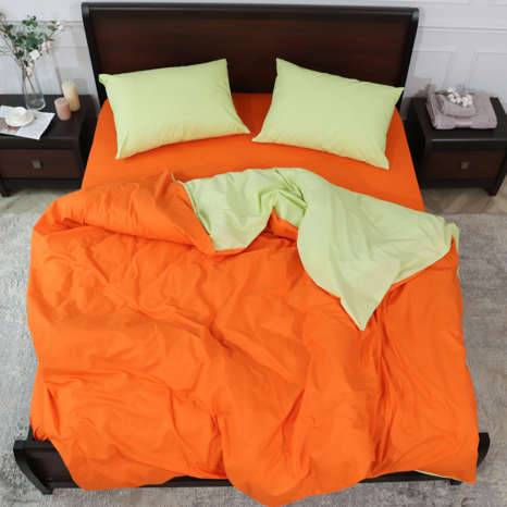 Сімейний набір однотонної постільної білизни із Бязі "Gold" №155517AB Черешенка™