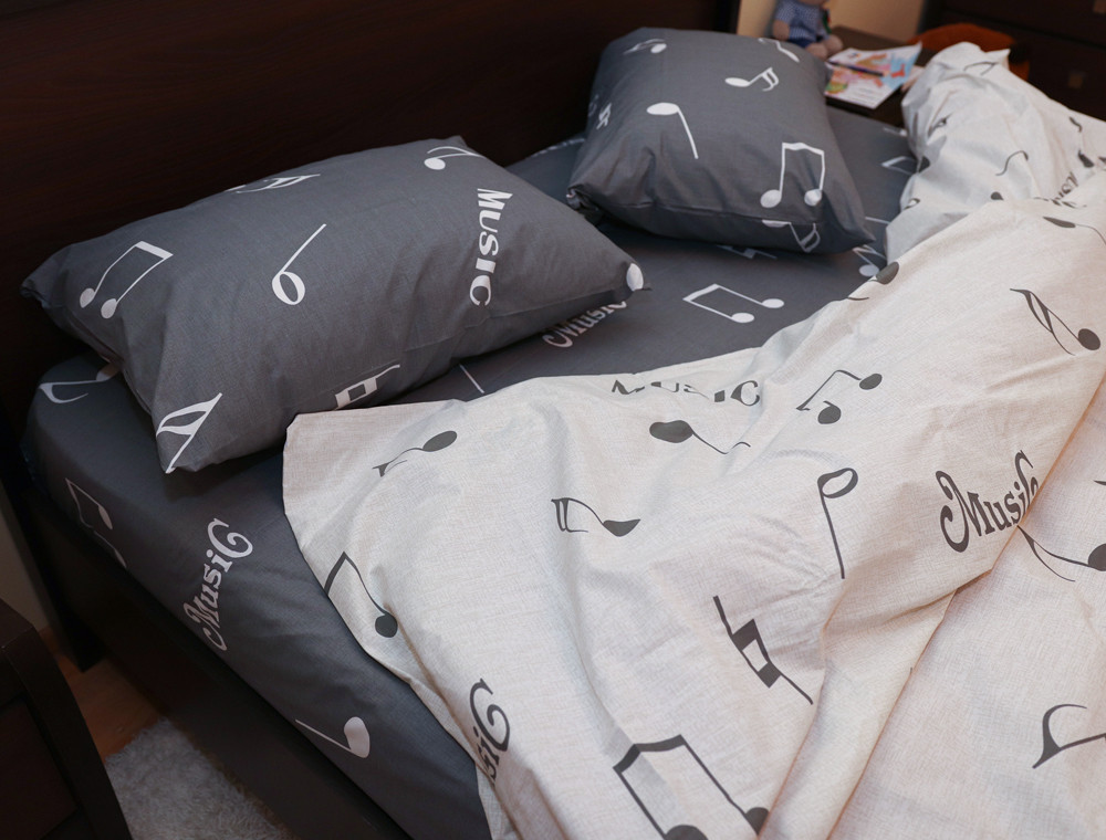 Полуторний набір постільної білизни 150*220 із Бязі "Gold" №151541AB Черешенка™