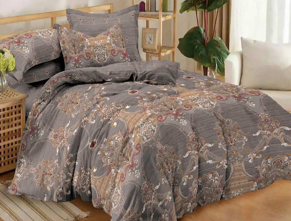 Полуторний набір постільної білизни 150*220 із Сатину №394AB Черешенка™