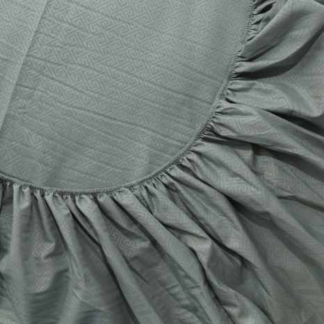 Простынь на резинке (120*200*25) орнамент на сером №1726