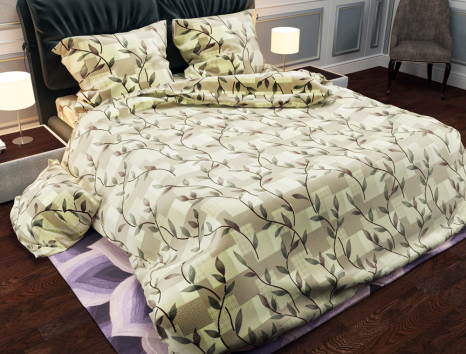 Тканина для постільної білизни Бязь "Gold" Lux "Рослинний принт (абстрактний)" GL936