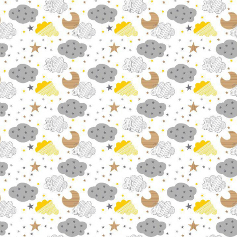 Ткань для постельного белья Фланель (байка) детcкая FLB1052yellow