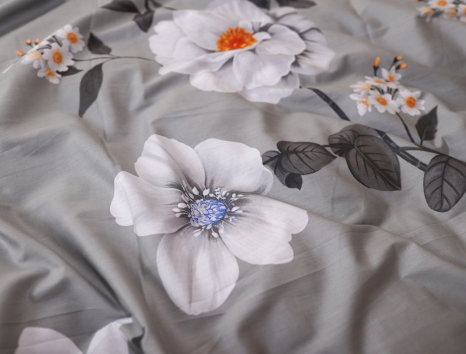 Полуторный набор постельного белья 150*220 из Сатина №018AB Черешенка™