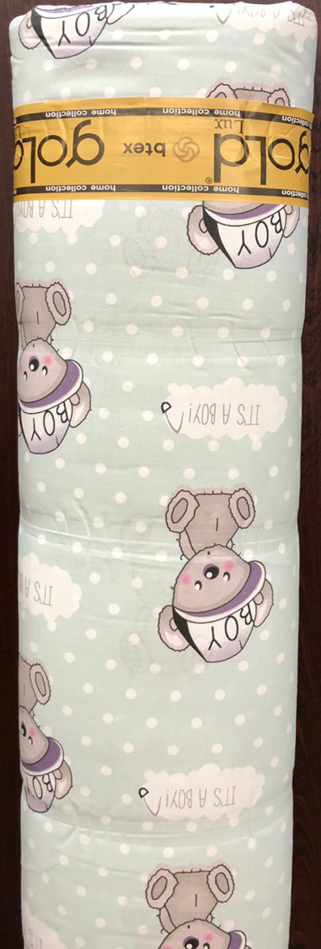 Тканина для постільної білизни Бязь "Gold" Lux дитяча GLB41761grey