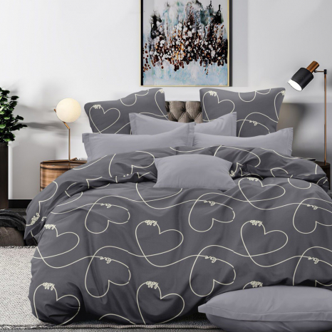 Ткань для постельного белья Бязь "Gold" Lux GL35600grey