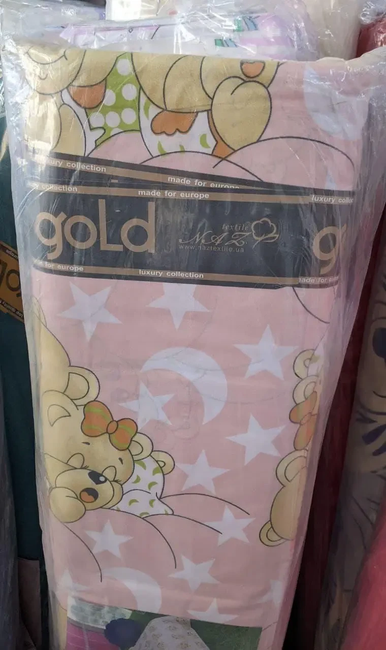Ткань для постельного белья Бязь "Gold" Lux детская GLB0292pink