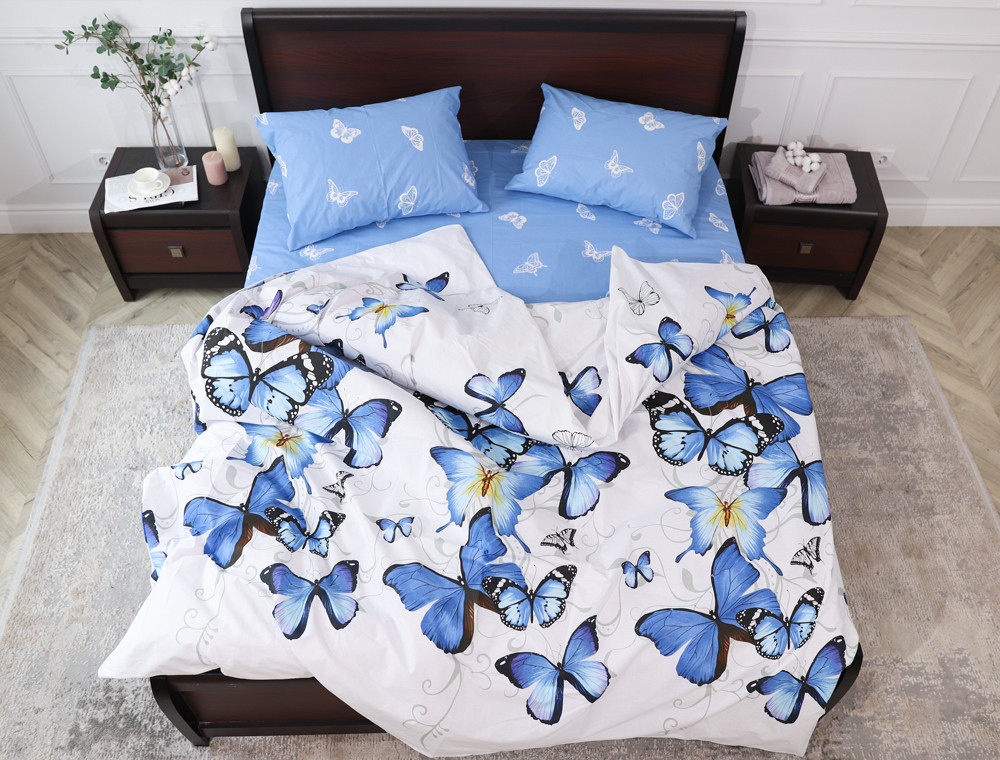 Євро-максі набір постільної білизни 200*220 із Бязі "Gold" №15590AB Черешенка™