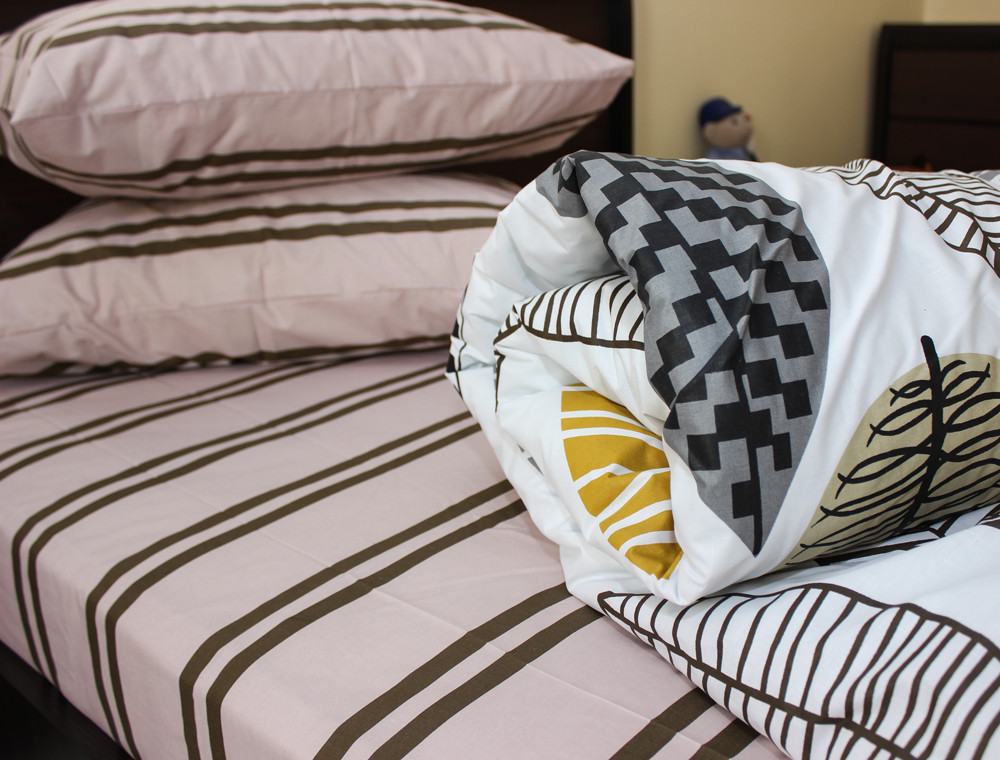 Полуторний набір постільної білизни 150*220 із Бязі "Gold" №156387AB Черешенка™