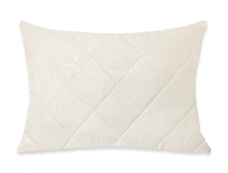 Подушка стьобана 50*70 мікрофібра/холлофайбер (кремовий) без блискавки