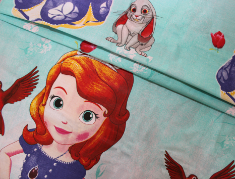 Тканина для постільної білизни Бязь "Gold" Lux дитяча "Принцеса Софія" GLB094