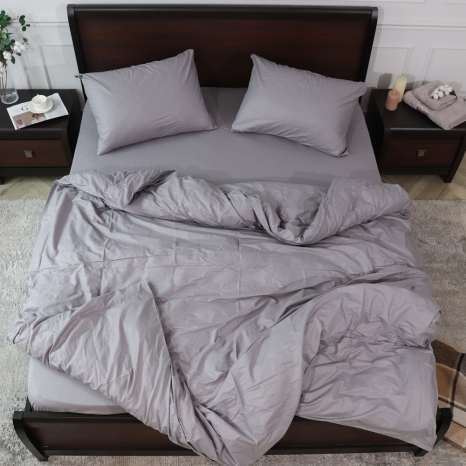 Полуторний набір постільної білизни 150*220 із Сатину №16-3850-ST Черешенка™