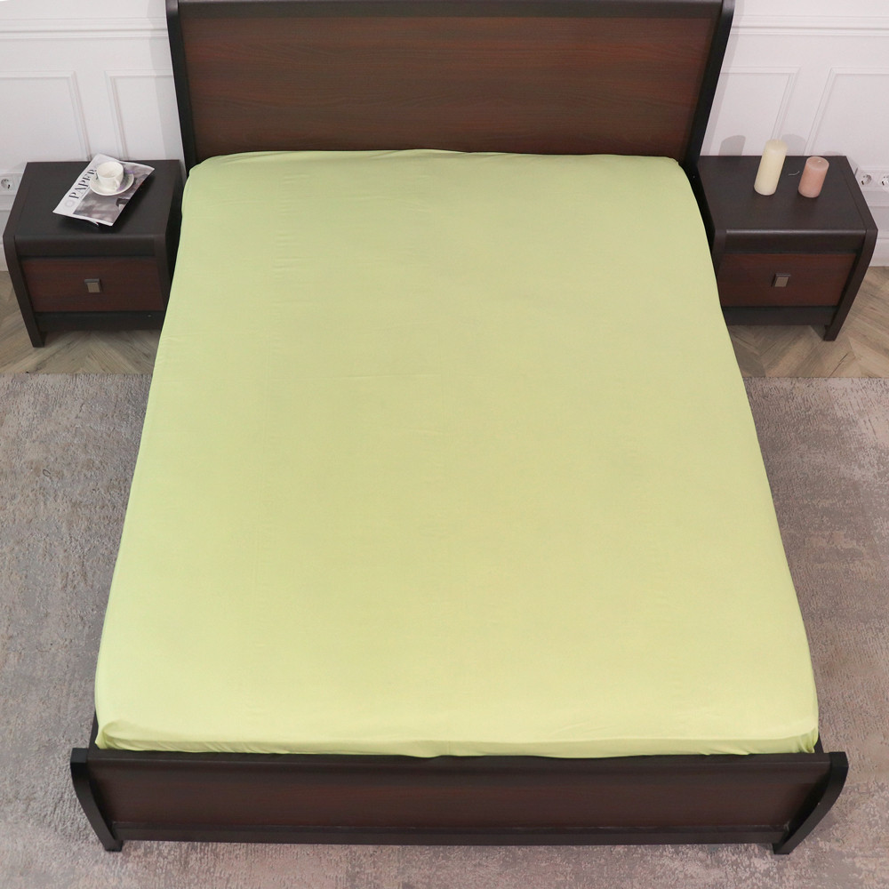 Простынь на резинке (180*200*25) салатового цвета №2525