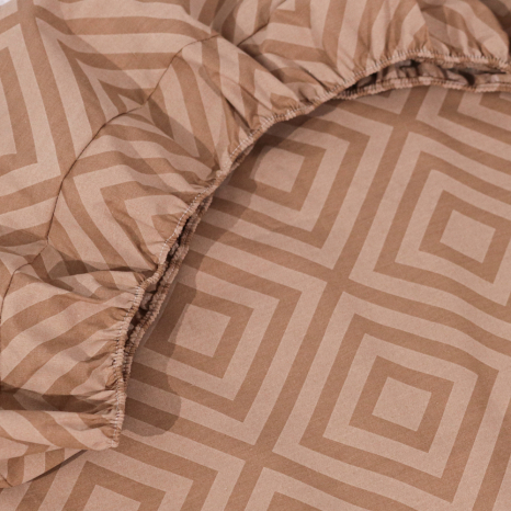 Простирадло на резинці (180*200*25) бежева геометрія №661505