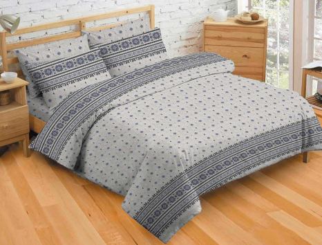 Тканина для постільної білизни Бязь "Gold" "Красива вишивка" GLL13290blue