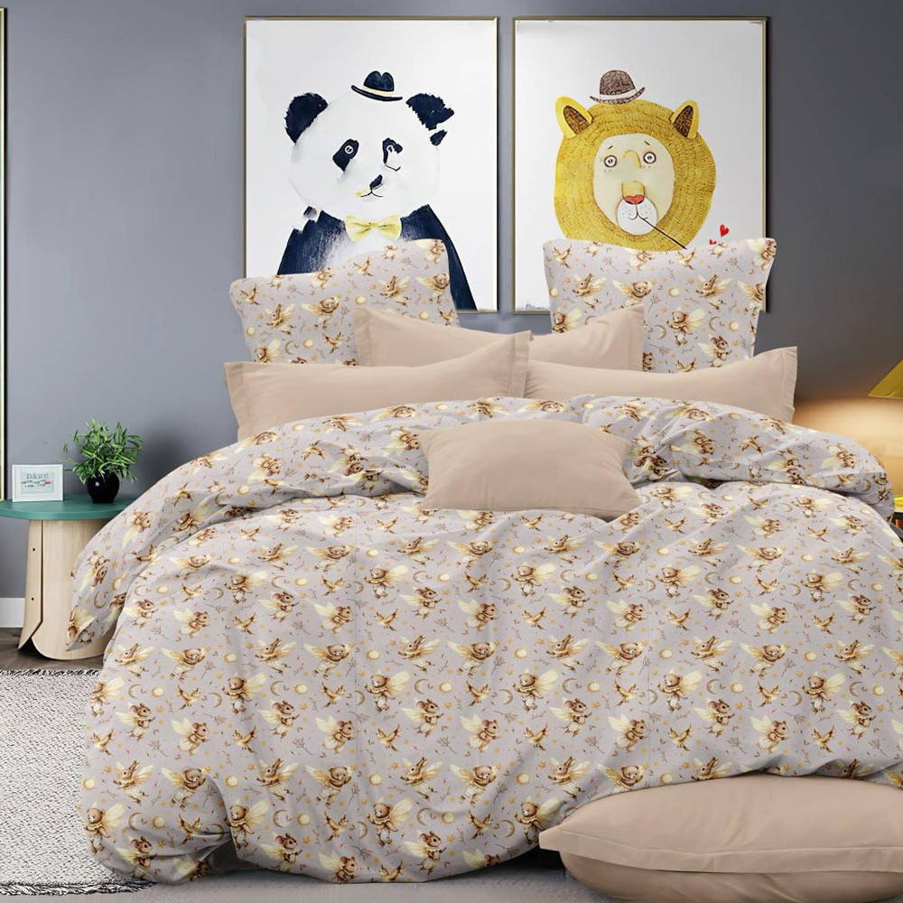 Ткань для постельного белья Бязь "Gold" Lux детская GL17720grey