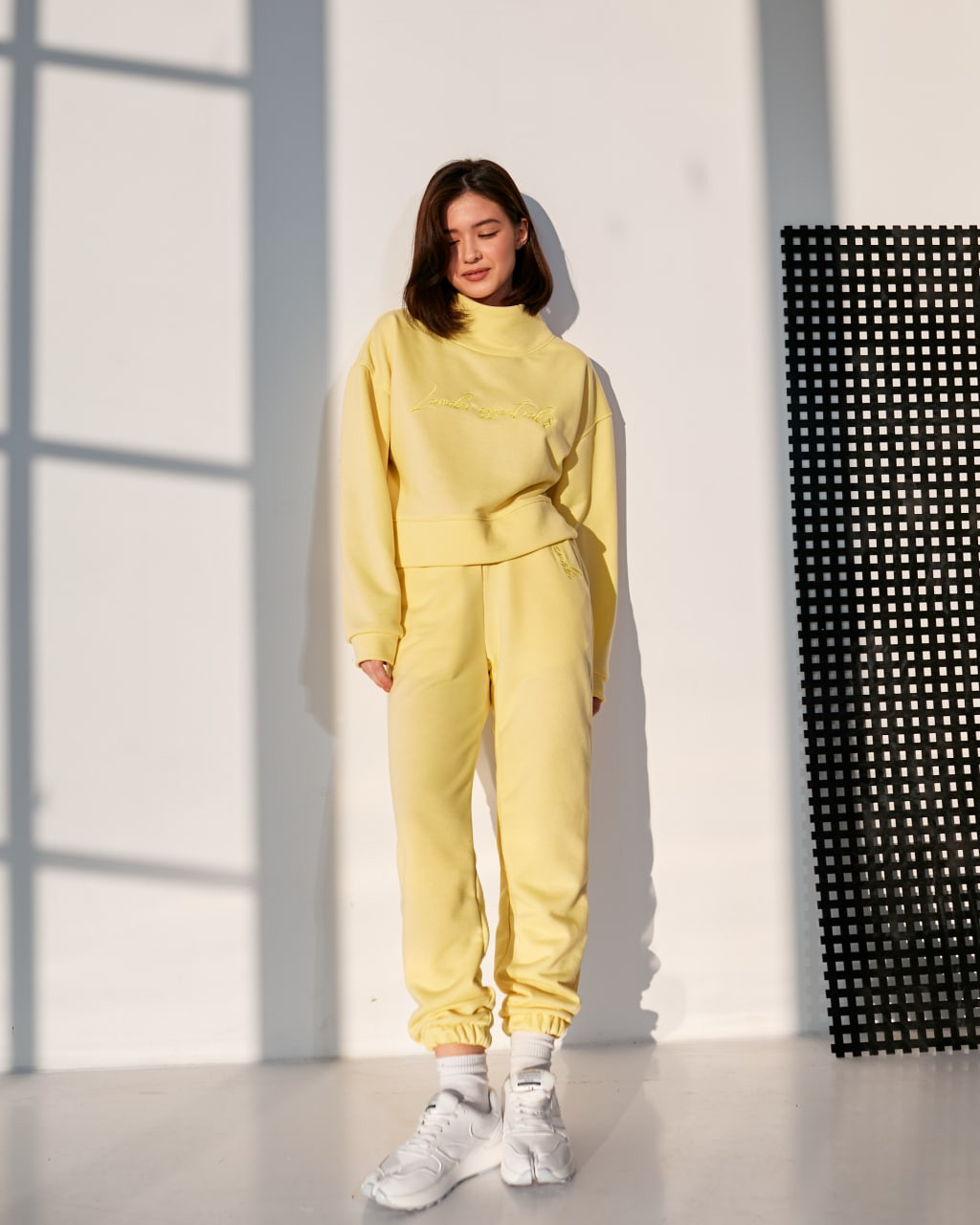 Жіночий костюм із джогерами (Розмір S) жовтий №222_0021