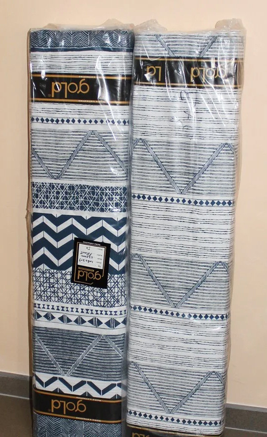 Ткань для постельного белья Бязь "Gold" Lux "Полоска (синий)" GL3066 (A+B) - (50м+50м).