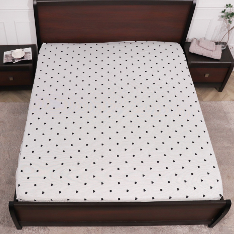 Простирадло на резинці (180*200*25) серця на білому №6650991