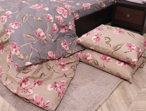 Полуторний набір постільної білизни 150*220 із Бязі "Gold" №151232AB Черешенька™